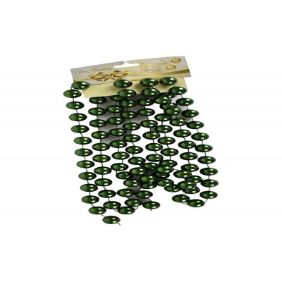 GHIRLANDA DI PERLINE PER DECORO NATALIZIO COLORE VERDE CM. 2x270
