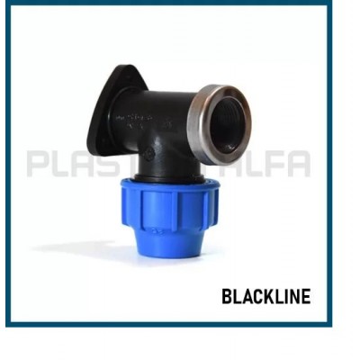 GOMITO TERMINALE FILETTATO FEMMINA CON ATTACCO AL MURO 25x3/4"