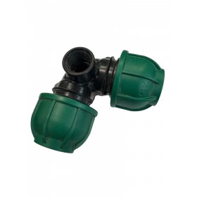 GOMITO TUBO NERO CON DERIVAZIONE FEMMINA 25x1/2x25