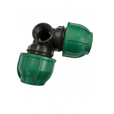 GOMITO TUBO NERO CON DERIVAZIONE FEMMINA 32x3/4x32