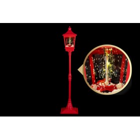 LAMPIONE DI NATALE CON LUCI A LED MUSICALE E NEVE COLORE ROSSO CM. 37,5x185h.