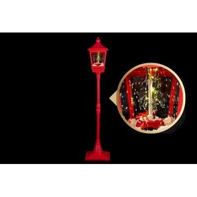 LAMPIONE DI NATALE CON LUCI A LED MUSICALE E NEVE COLORE ROSSO CM. 37,5x185h.