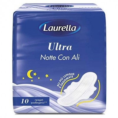 LAURELLA ULTRA NOTTE CON ALI 10 ASSORBENTI RIPIEGATI