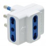 LIFE ADATTATORE CON 3 PRESE 10-16A E SPINA 16A