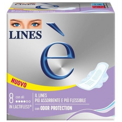 LINES E' ASSORBENTI IN LACTIFLESS CON ALI 8 PEZZI