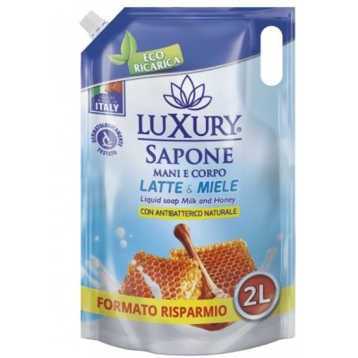 LUXURY SAPONE LIQUIDO LATTE E MIELE ECORICARICA LT. 2