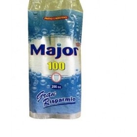 MAJOR BICCHIERI 200CC TRASPARENTI 100 PEZZI