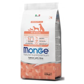 MONGE ALL BREEDS PUPPY &amp; JUNIOR MONOPROTEIN SALMONE CON RISO Kg. 2,5