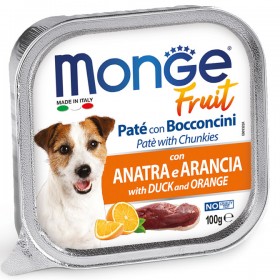 MONGE FRUIT dog duck/orange gr.100