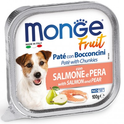 MONGE FRUIT dog salmon/pear gr.100