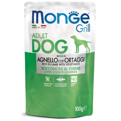 MONGE GRILL BUSTE Agnello con Ortaggi – Adult. gr. 100