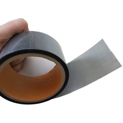 NASTRO RIPARATORE RETE ZANZARIERA FIBRA EFFE ADESIVO GRIGIO MM. 50 mt. 2