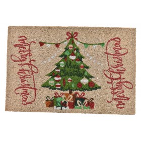 NATALINA ZERBINO DI NATALE COLORE ROSSO&amp;BEIGE CM. 40x60x1,5