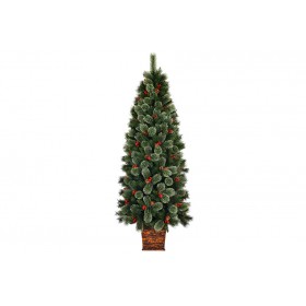 Nataluna Albero di Natale Mumbai con Base Tronchetto Effetto Legno – 876 Rami – Altezza 210 cm