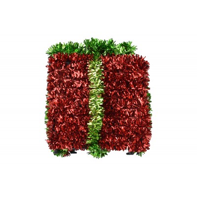 NATALUNA APPENDINO DECORO NATALE A FORMA PACCO REGALO CM. 9x12 M.2043 ROSSO/VERDE