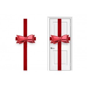 NATALUNA FIOCCO PER PORTA DI COLORE ROSSO CM. 20x48