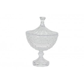 NATALUNA PORTA CARAMELLE IN VETRO TRASPARENTE DIAM. CM. 11,5x21,5