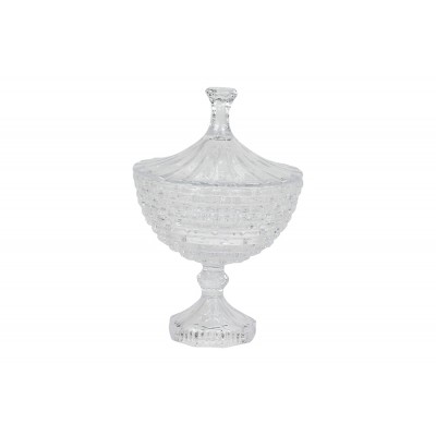 NATALUNA PORTA CARAMELLE IN VETRO TRASPARENTE DIAM. CM. 11,5x21,5