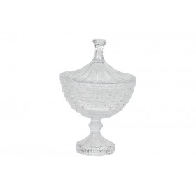 NATALUNA PORTA CARAMELLE IN VETRO TRASPARENTE DIAM. CM. 18x27