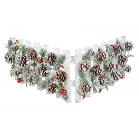 NATALUNA STECCATO DI LEGNO INNEVATO PER DECORO DI NATALE CM. 50x25h.