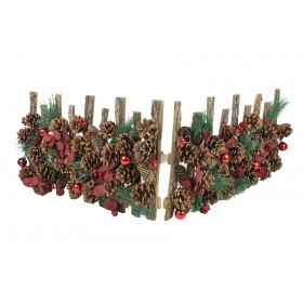 NATALUNA STECCATO DI LEGNO PER DECORO DI NATALE CM. 50x30