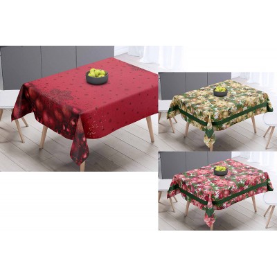 NATALUNA TOVAGLIA TAVOLA PER 6 POSTI CON DECORO NATALIZIO CM. 140x180