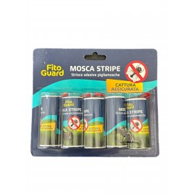 NEWPHARM MOSCA STRIPE SPIRALI ADESIVE CATTURA MOSCHE PZ. 5