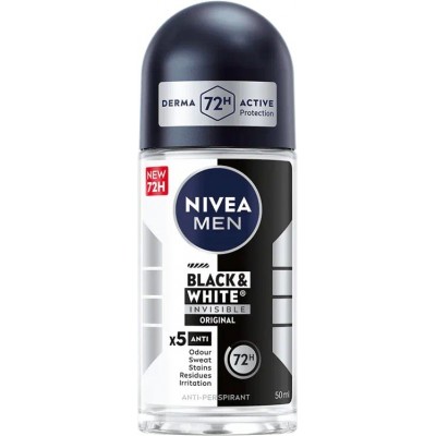 NIVEA DEODORANTE ROLL ON MEN BLACK & WHITE INVISIBLE ORIGINAL ML. 50