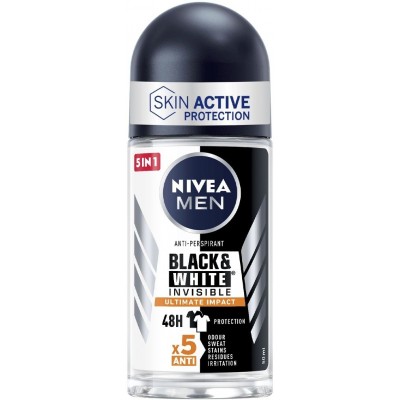NIVEA DEODORANTE ROLL ON MEN BLACK & WHITE INVISIBLE ULTIMATE IMPACT ML. 50