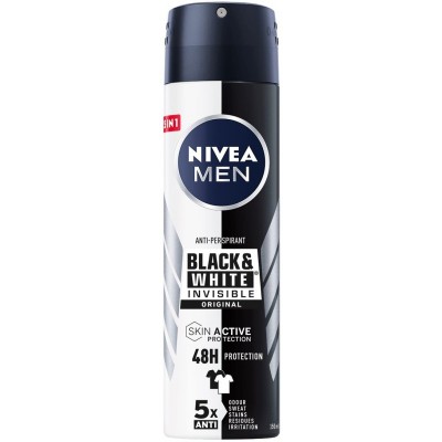 NIVEA DEODORANTE SPRAY MEN BLACK & WHITE INVISIBLE ORIGINAL ML. 150