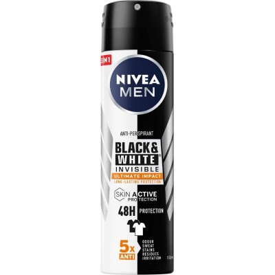 NIVEA DEODORANTE SPRAY MEN BLACK & WHITE INVISIBLE ULTIMATE IMPACT ML. 150