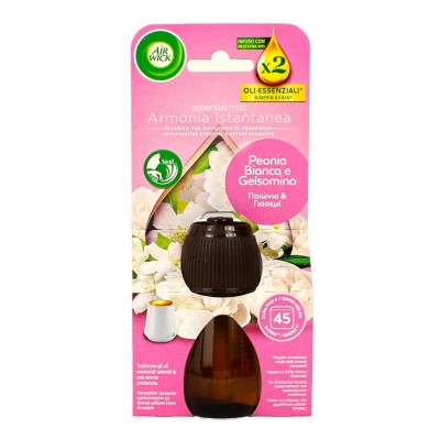 AIRWICK RICARICA DIFFUSORE DI FRAGRANZE CON OLII ESSENZIALI 20 ML PEONIA E GELSOMINO
