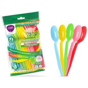 CLENDY POSATE ARCOBALENO CUCCHIAI 25PZ RIUT.